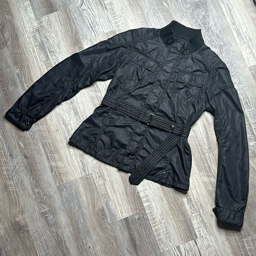 Free people, belted black jacket, size 8, like new!